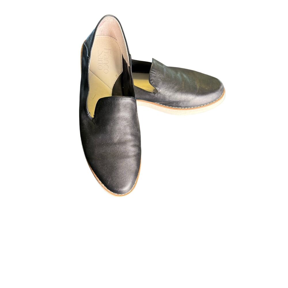 Franco Sarto Black Leather Slip-Ons Size 7